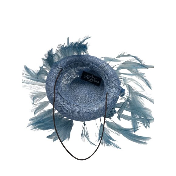 Prado Women's Blue Faux Feathers With Chin Loop Fascinator Hat - Picture 6 of 7